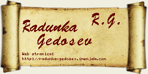 Radunka Gedošev vizit kartica